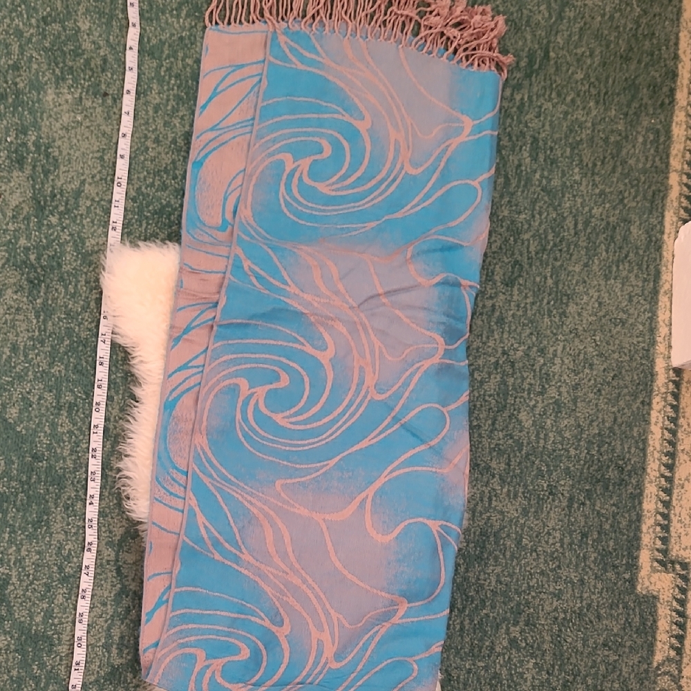 Blue and Pink Swirl Scarf